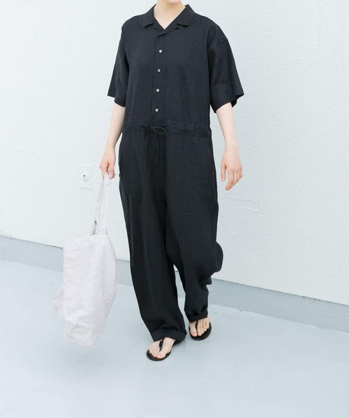 2025新商品 リネンハーフスリーブオールインワン（その他パンツ）｜かぐれ サロペット・オーバーオール・オールインワン