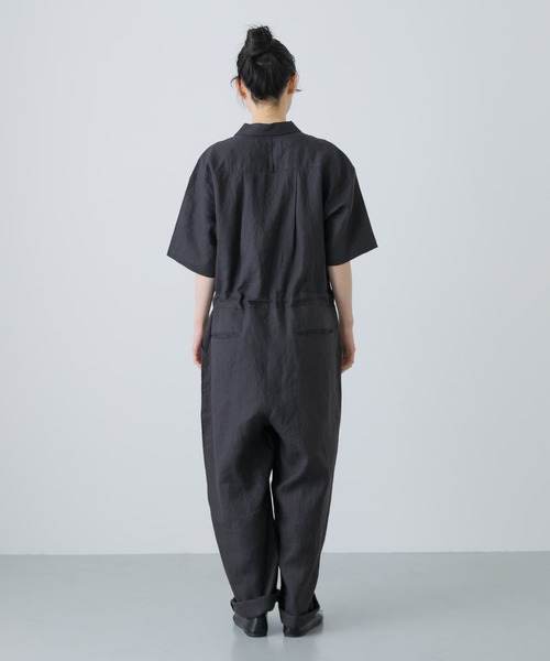 kagure かぐれ リネンハーフスリーブオールインワン かぐれ｜リネンハーフスリーブオールインワン | Rakuten Fashion