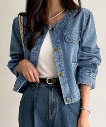 LAFFMO（ラフモ）の「ノーカラーデニムジャケット（デニムジャケット）」