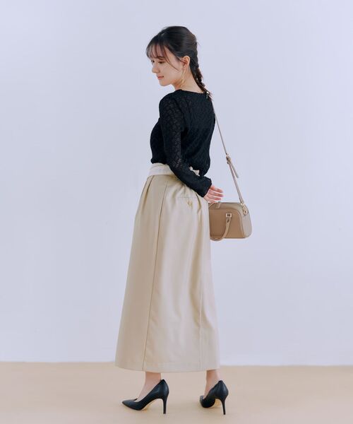 COHINA(コヒナ)の「ターンアップIラインスカート 【低身長・小柄女性】(スカート・レディース・ブラウン/ネイビー/ベージュ・S-Regular/XS-Regular/S-Short/XS-Short)」の6枚目の写真