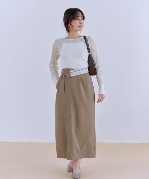 COHINA(コヒナ)の「ターンアップIラインスカート 【低身長・小柄女性】(スカート・レディース・ブラウン/ネイビー/ベージュ・S-Regular/XS-Regular/S-Short/XS-Short)」の21枚目の写真