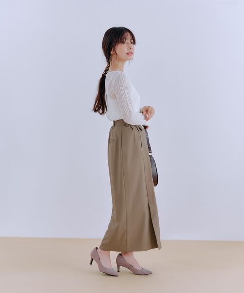 COHINA(コヒナ)の「ターンアップIラインスカート 【低身長・小柄女性】(スカート・レディース・ブラウン/ネイビー/ベージュ・S-Regular/XS-Regular/S-Short/XS-Short)」の20枚目の写真