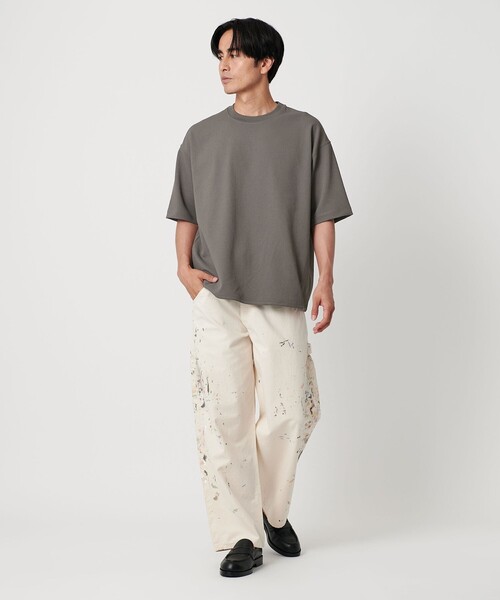 BEAUTY&YOUTH UNITED ARROWS（ビューティーアンドユースユナイテッドアローズ）の「Air Dobby ワイドテーパード クルーネック Tシャツ -ヨコストレッチ 吸水速乾性-（Tシャツ/カットソー・メンズ・グレー/ブラック/ライトグレー・L/XL/S/M）」の10枚目の写真