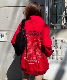 スウェット ハーフジップ」に該当するトップス（レッド/赤色系