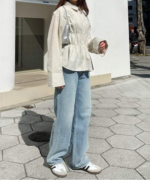 LE MORE（リモア）の「ストライプシャーリングシャツ（シャツ/ブラウス・レディース・アイボリー/ブルー・FREE）」の22枚目の写真