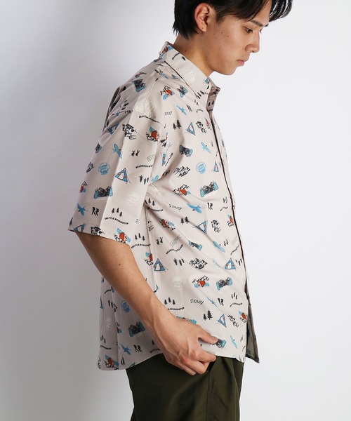 GERRY（ジェリー）の「GERRY ドットメッシュ 総柄 接触冷感半袖シャツ（シャツ/ブラウス・メンズ・ネイビー/ベージュ・LL/L/M）」の18枚目の写真