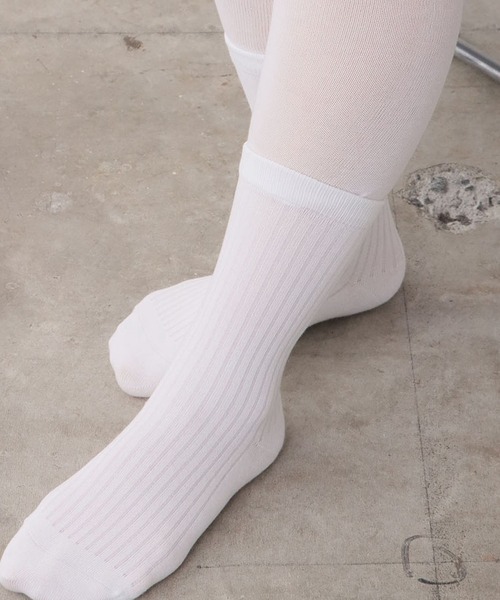 ROOPTOKYO(ループトウキョウ)の「Long Double Collar Rib Socks / ロングダブルカラーリブソックス(ソックス/靴下・レディース・レッド/グレー/ブラック/ホワイト・FREE)」の1枚目の写真