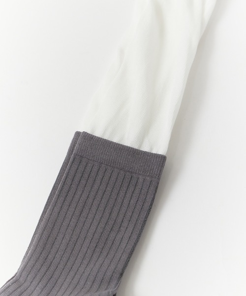 ROOPTOKYO(ループトウキョウ)の「Long Double Collar Rib Socks / ロングダブルカラーリブソックス(ソックス/靴下・レディース・レッド/グレー/ブラック/ホワイト・FREE)」の9枚目の写真