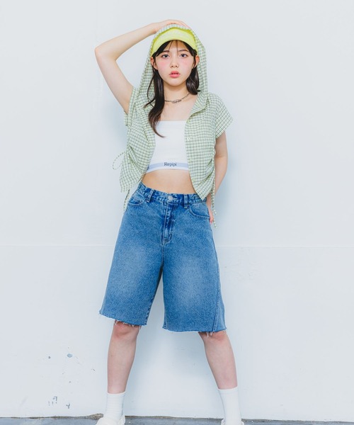 repipi armario（レピピ アルマリオ）の「シャーリングフードシャツ（シャツ/ブラウス・キッズ・サックスブルー/イエロー/オレンジ・SMALL/MEDIUM/LARGE）」の5枚目の写真