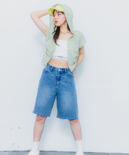 repipi armario（レピピ アルマリオ）の「シャーリングフードシャツ（シャツ/ブラウス・キッズ・サックスブルー/イエロー/オレンジ・SMALL/MEDIUM/LARGE）」の6枚目の写真