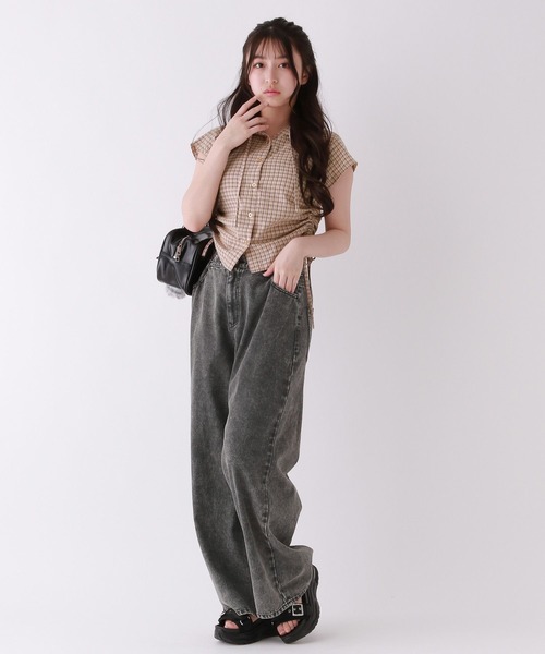 repipi armario（レピピ アルマリオ）の「シャーリングフードシャツ（シャツ/ブラウス・キッズ・サックスブルー/イエロー/オレンジ・SMALL/MEDIUM/LARGE）」の8枚目の写真