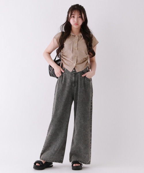 repipi armario（レピピ アルマリオ）の「シャーリングフードシャツ（シャツ/ブラウス・キッズ・サックスブルー/イエロー/オレンジ・SMALL/MEDIUM/LARGE）」の9枚目の写真