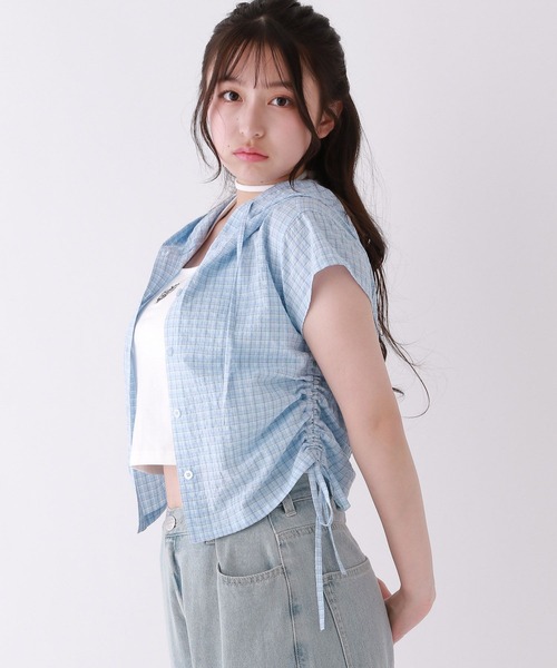 repipi armario（レピピ アルマリオ）の「シャーリングフードシャツ（シャツ/ブラウス・キッズ・サックスブルー/イエロー/オレンジ・SMALL/MEDIUM/LARGE）」の13枚目の写真