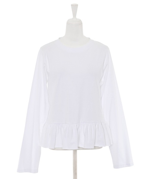 tシャツ 「Narcissus」フリルロングTシャツ レディース セール】【Narcissus】フリルロングTシャツ（Tシャツ/カットソー