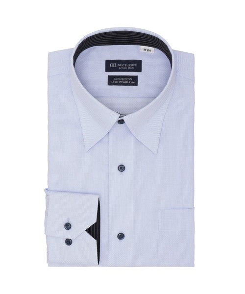 TOKYO SHIRTS(トウキョウシャツ)の「超形態安定ノーアイロン スナップダウン 長袖ビジネスワイシャツ(ビジネスシャツ・メンズ・サックスブルー・首回り39cm-裄丈80cm/首回り39cm-裄丈84cm/首回り41cm-裄丈82cm/首回り41cm-裄丈86cm/首回り42cm-裄丈82cm/首回り42cm-裄丈86cm/首回り43cm-裄丈82cm/首回り43cm-裄丈86cm/首回り37cm-裄丈80cm/首回り37cm-裄丈84cm)」の1枚目の写真