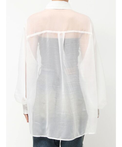 EVRIS（エヴリス）の「シアーオーバーサイズシャツ（シャツ/ブラウス・レディース・ブルー/ブラック/ホワイト・FREE）」の8枚目の写真