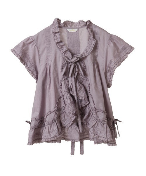 PINK HOUSE(ピンクハウス)の「ガーランドフリル使いブラウス(シャツ/ブラウス・レディース・アイボリー/ブラック/ライトブルー/ピンク/ミント/パープル・フリー)」の5枚目の写真