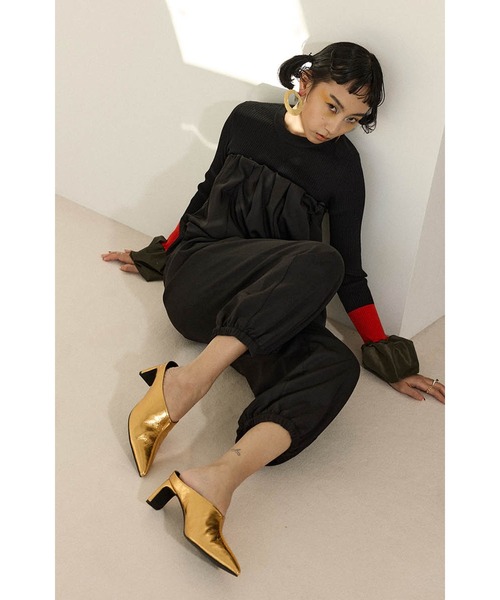 パンプス RIBBON STILLETTO MULE IN GOLD RAQUEL PUMP 105