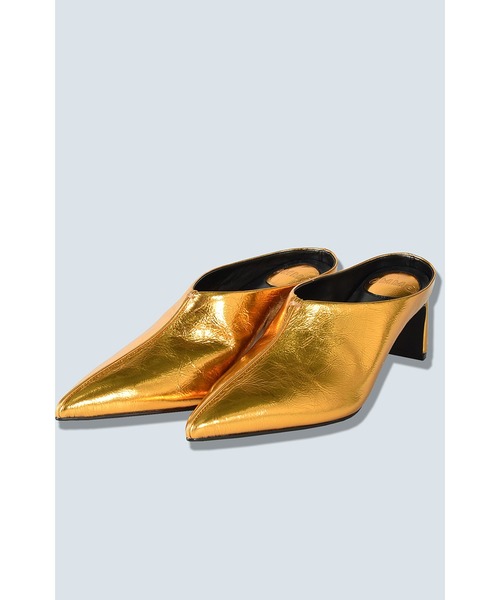 パンプス RIBBON STILLETTO MULE IN GOLD RAQUEL PUMP 105