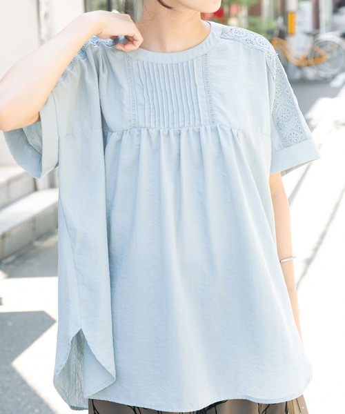 ITEMS URBANRESEARCH（アイテムズ アーバンリサーチ）の「ピンタックレースブラウス（シャツ/ブラウス・レディース・ブラック/ライトブルー/オフホワイト/ミント・FREE）」の10枚目の写真
