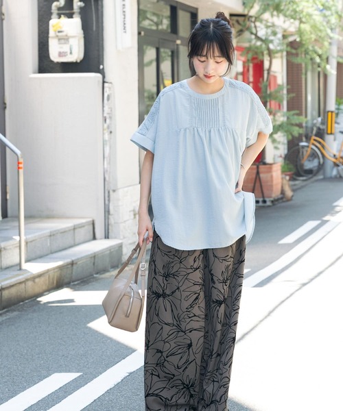 セール】ピンタックレースブラウス（シャツ/ブラウス）｜ITEMS