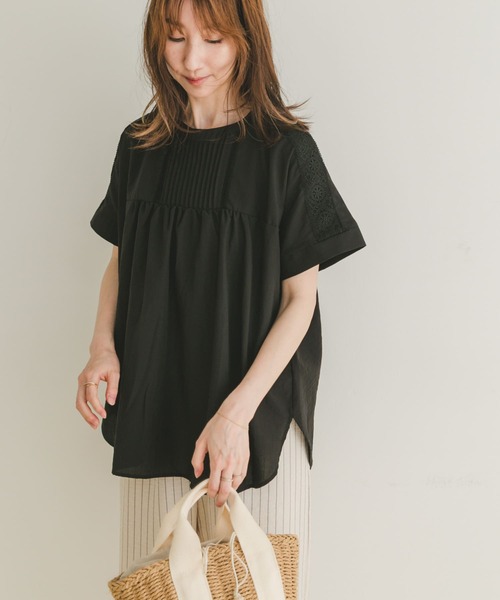 セール】ピンタックレースブラウス（シャツ/ブラウス）｜ITEMS