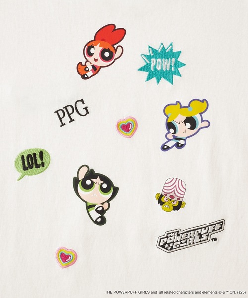 THE POWERPUFF GIRLS】別注 パワーパフ ガールズ グラフィック刺繍半袖