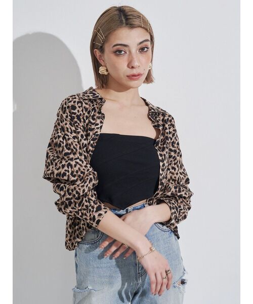 EVRIS（エヴリス）の「ビスチェSETアニマルショートシャツ（シャツ/ブラウス・レディース・ブラック/その他1・FREE）」の4枚目の写真