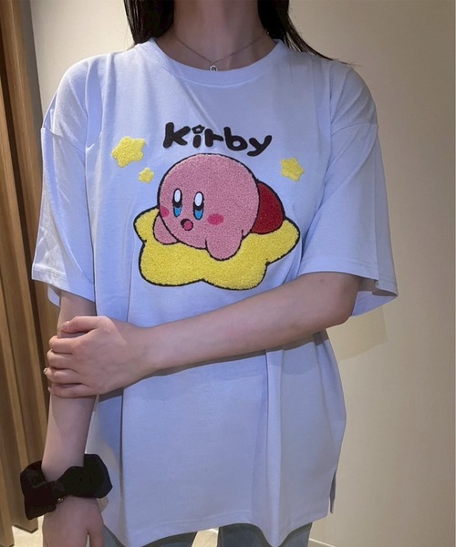 Bibiy. グレー Tシャツ 星型刺繍 新品　正規品 セール】【星のカービィ/KIRBY 】天竺 さがら刺繍 半袖Tシャツ