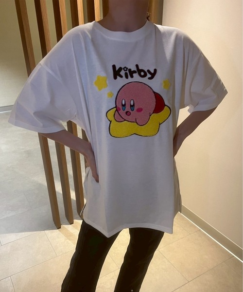 ALWAYS GOOD TIME（オルウェイズグッドタイム）の「【星のカービィ/KIRBY 】天竺 さがら刺繍 半袖Ｔシャツ（Tシャツ/カットソー・レディース・オフホワイト/イエロー/ライラック/スミクロ・M/L）」の13枚目の写真
