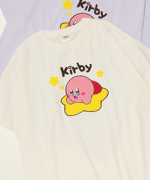 ALWAYS GOOD TIME（オルウェイズグッドタイム）の「【星のカービィ/KIRBY 】天竺 さがら刺繍 半袖Ｔシャツ（Tシャツ/カットソー・レディース・オフホワイト/イエロー/ライラック/スミクロ・M/L）」の8枚目の写真