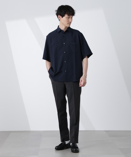 NANO universe（ナノユニバース）の「セオアルファシャツ 半袖（セットアップ可）（シャツ/ブラウス・メンズ・ブラック/ネイビー/ブラウン・S/M/L）」の7枚目の写真