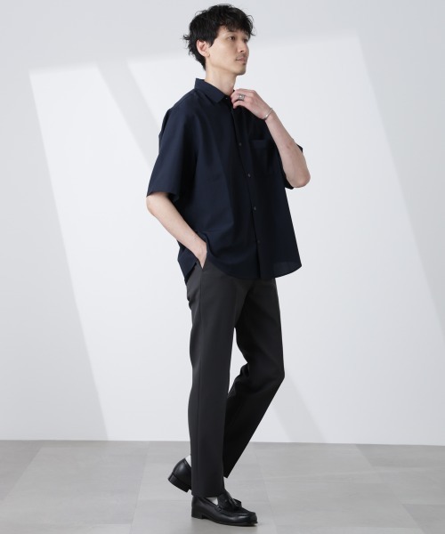 NANO universe（ナノユニバース）の「セオアルファシャツ 半袖（セットアップ可）（シャツ/ブラウス・メンズ・ブラック/ネイビー/ブラウン・S/M/L）」の8枚目の写真