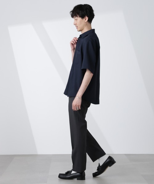 NANO universe（ナノユニバース）の「セオアルファシャツ 半袖（セットアップ可）（シャツ/ブラウス・メンズ・ブラック/ネイビー/ブラウン・S/M/L）」の9枚目の写真