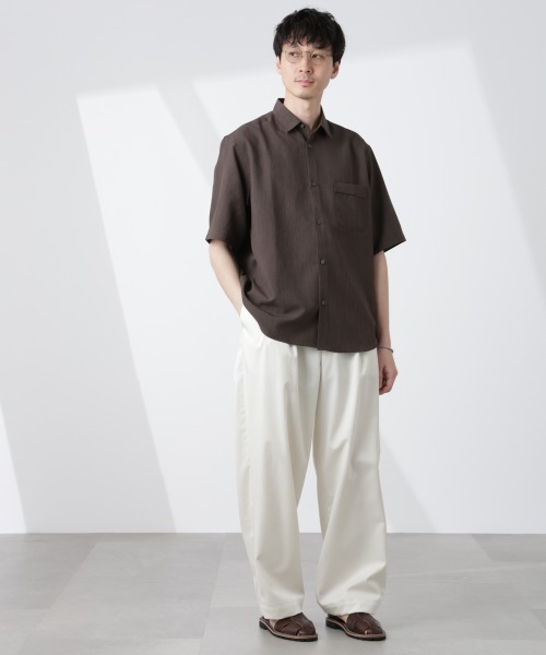 NANO universe（ナノユニバース）の「セオアルファシャツ 半袖（セットアップ可）（シャツ/ブラウス・メンズ・ブラック/ネイビー/ブラウン・S/M/L）」の14枚目の写真