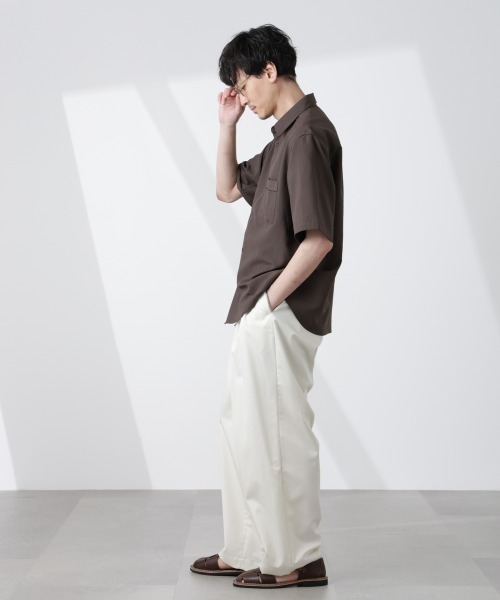 NANO universe（ナノユニバース）の「セオアルファシャツ 半袖（セットアップ可）（シャツ/ブラウス・メンズ・ブラック/ネイビー/ブラウン・S/M/L）」の16枚目の写真