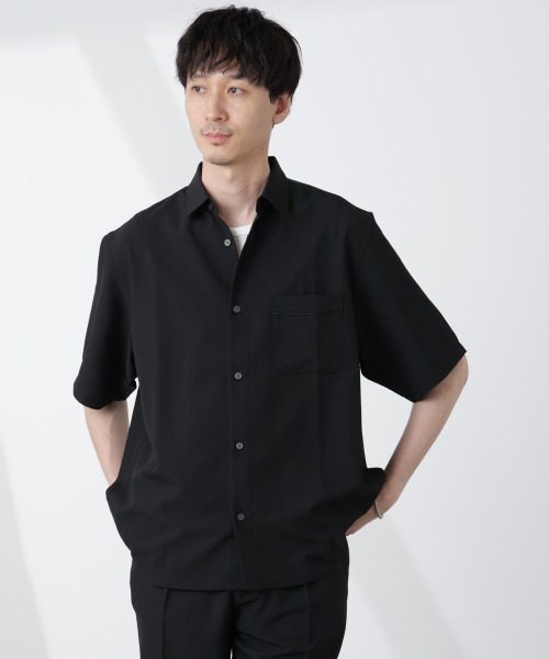 NANO universe（ナノユニバース）の「セオアルファシャツ 半袖（セットアップ可）（シャツ/ブラウス・メンズ・ブラック/ネイビー/ブラウン・S/M/L）」の19枚目の写真