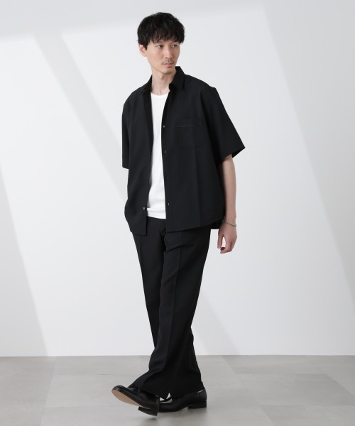 NANO universe（ナノユニバース）の「セオアルファシャツ 半袖（セットアップ可）（シャツ/ブラウス・メンズ・ブラック/ネイビー/ブラウン・S/M/L）」の21枚目の写真