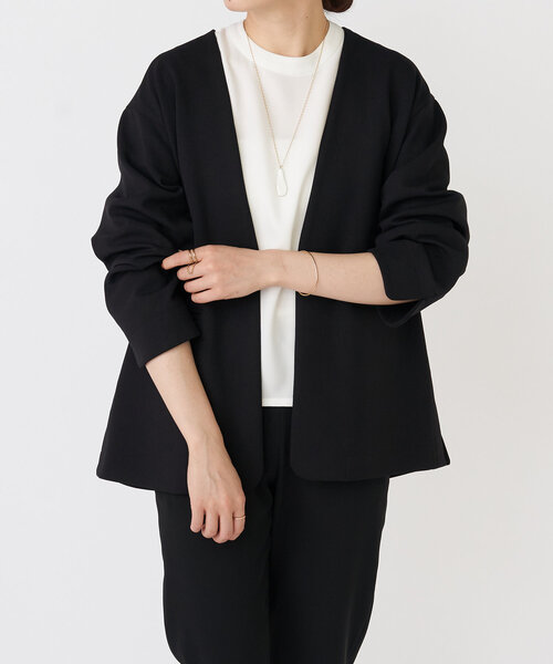 LIVETART(リヴェタート)の「ノーカラージャケット(ノーカラージャケット・レディース・ブラック/ネイビー・FREE)」の11枚目の写真