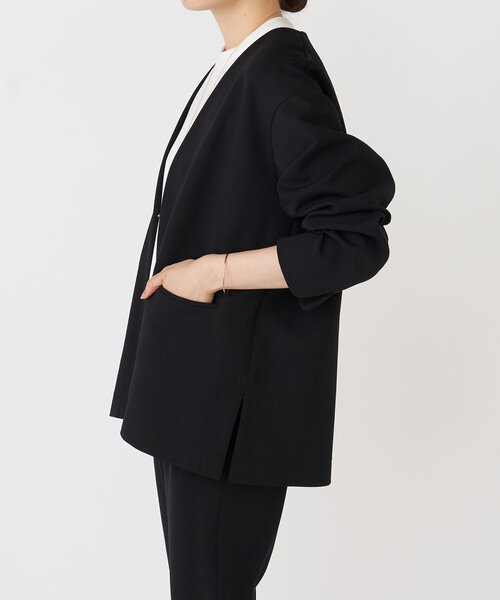 LIVETART(リヴェタート)の「ノーカラージャケット(ノーカラージャケット・レディース・ブラック/ネイビー・FREE)」の12枚目の写真