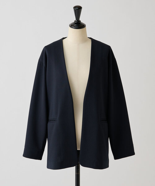 RISLEY ノーカラーショルダージャケット ブラック　　38 RISLEY ノーカラーショルダージャケット ブラック 38 RISLEY