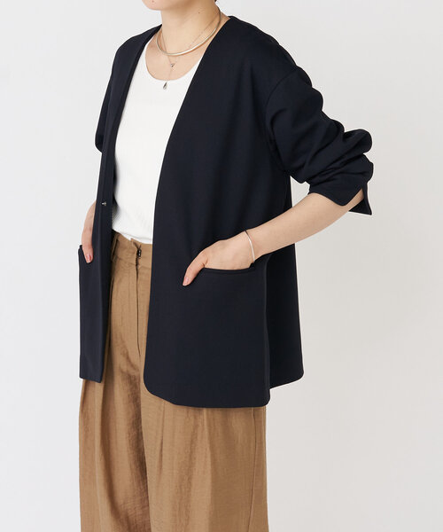 美品　BEARDSLEY 定価2.3万　コンチョボタンノーカラージャケット セール】ノーカラージャケット（ノーカラージャケット