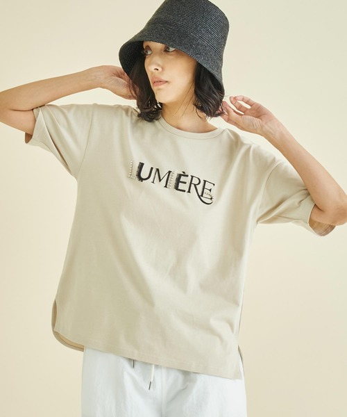 Settimissimo(セッティミッシモ)の「スタッズ ミックス 刺繍 ロゴ Tシャツ(Tシャツ/カットソー・レディース・ブラック/オフホワイト/ベージュ・FREE)」の20枚目の写真