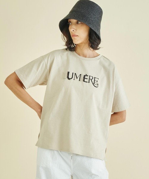 Settimissimo(セッティミッシモ)の「スタッズ ミックス 刺繍 ロゴ Tシャツ(Tシャツ/カットソー・レディース・ブラック/オフホワイト/ベージュ・FREE)」の21枚目の写真