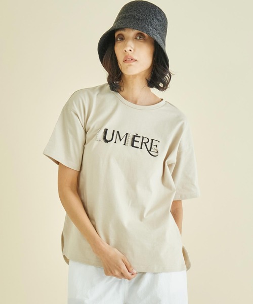 Settimissimo(セッティミッシモ)の「スタッズ ミックス 刺繍 ロゴ Tシャツ(Tシャツ/カットソー・レディース・ブラック/オフホワイト/ベージュ・FREE)」の19枚目の写真