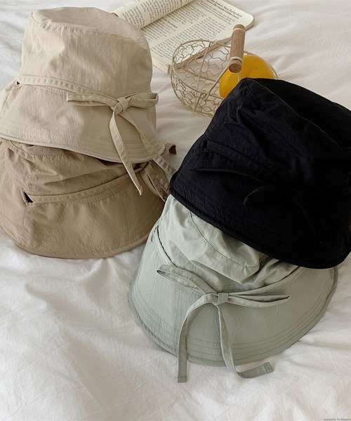 TONE SELECT GOODS（トーンセレクトグッズ）の「pur chouchou/リボン シンプル バケットハット P4464（ハット・レディース・グリーン/ベージュ/ブラック/アイボリー・FREE）」の9枚目の写真