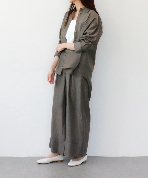 Sirin(シリン)の「≪セットアップ可≫ シルクブレンドシアーブラウス(シャツ/ブラウス・レディース・ブラウン/イエロー/ネイビー/ブルー/ピンクベージュ・FREE)」の11枚目の写真
