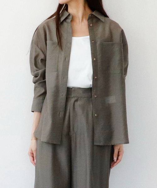 Sirin(シリン)の「≪セットアップ可≫ シルクブレンドシアーブラウス(シャツ/ブラウス・レディース・ブラウン/イエロー/ネイビー/ブルー/ピンクベージュ・FREE)」の13枚目の写真