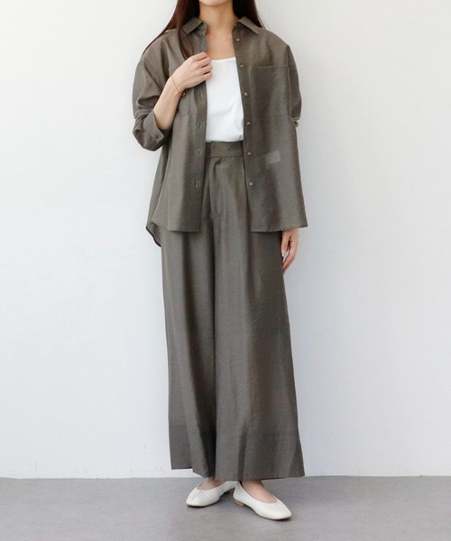Sirin(シリン)の「≪セットアップ可≫ シルクブレンドシアーブラウス(シャツ/ブラウス・レディース・ブラウン/イエロー/ネイビー/ブルー/ピンクベージュ・FREE)」の12枚目の写真