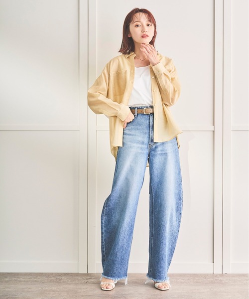 Sirin(シリン)の「≪セットアップ可≫ シルクブレンドシアーブラウス(シャツ/ブラウス・レディース・ブラウン/イエロー/ネイビー/ブルー/ピンクベージュ・FREE)」の21枚目の写真